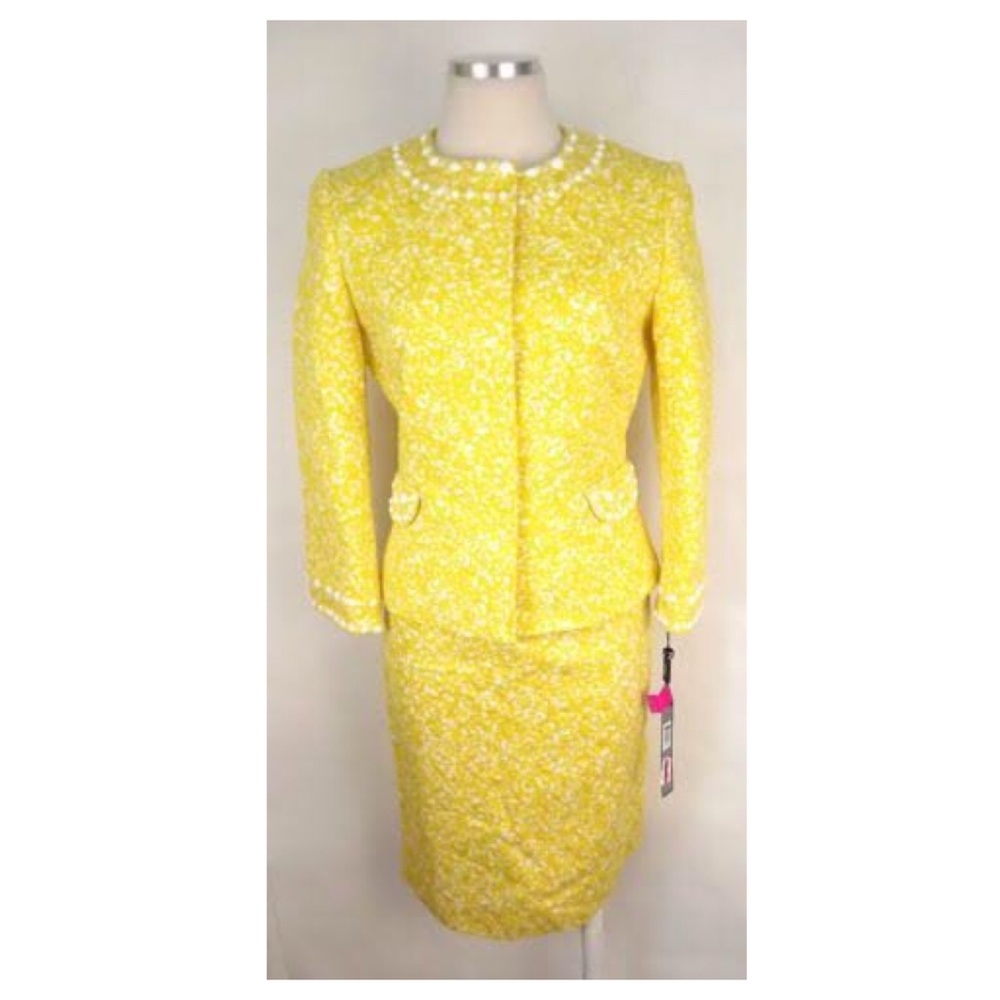 Tahari Arthur Levine Yellow Suit
